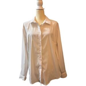 Time and Tru Women’s Button-Down Blouse, White, Size XL